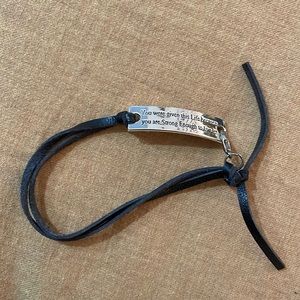Leather inspirational quote bracelet